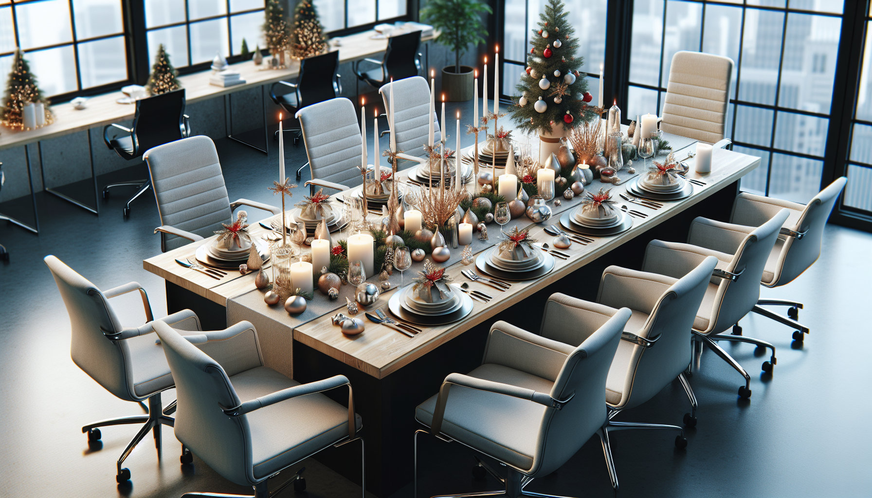 Décorer une table pour un Noël entre collègues